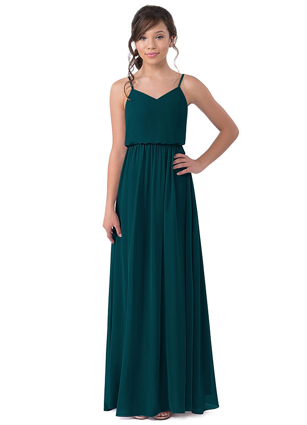 Pine Azazie Sandra Junior Bridesmaid Dresses | Azazie