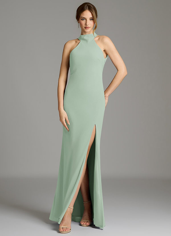 Azazie Cairo Vestidos Dama de Honor Vestido de Agave de Gasa de Corte Sirena con Plisado image1