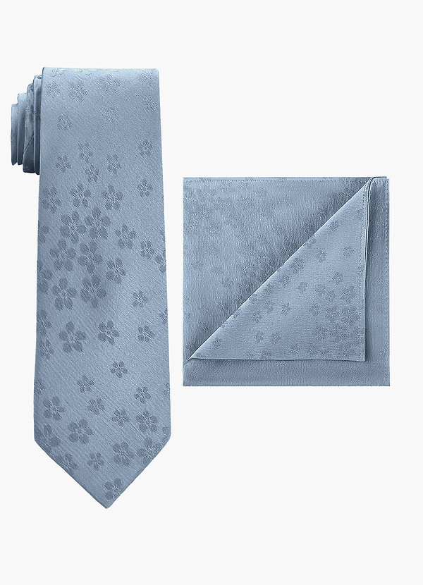 front Conjunto de corbata ancha y pañuelo de bolsillo en jacquard