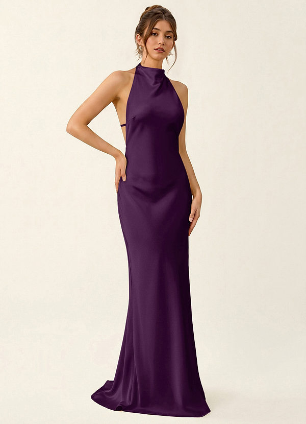 Tamsin Grape Open Back Stain Floor-length Dress image1