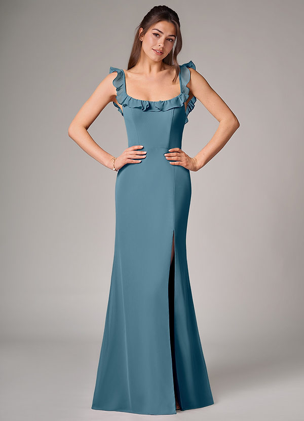 Azazie Callie Bridesmaid Dresses Bermuda Mermaid Side Slit Chiffon Convertible Dress image1