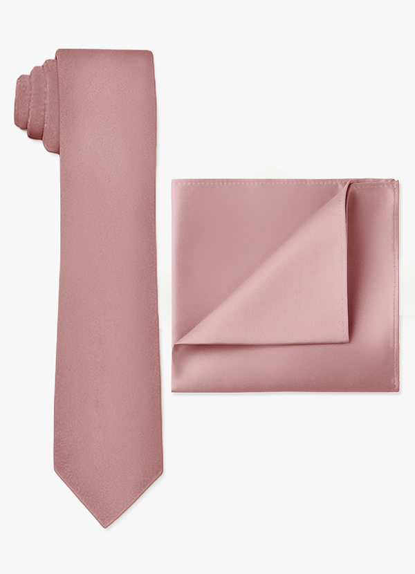 front Matte Satin Skinny Tie and Pocket Square Set