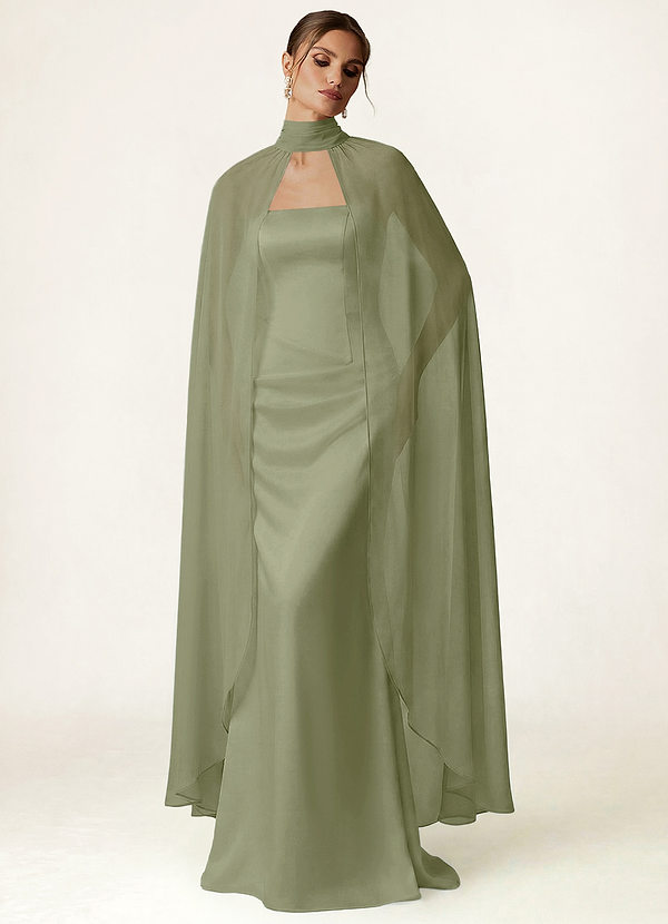 front Azazie Halter Chiffon Flowy Cape