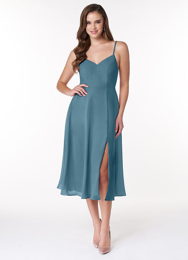 Azazie Clarissa Bridesmaid Dresses Bermuda A-Line V-Neck Chiffon Dress image1