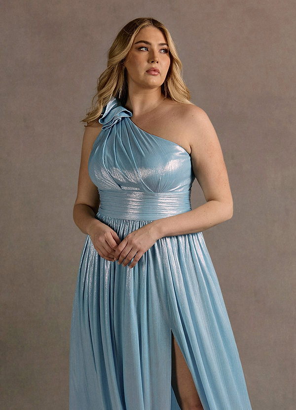 Ivy Aqua Blue Pleated Gown image1