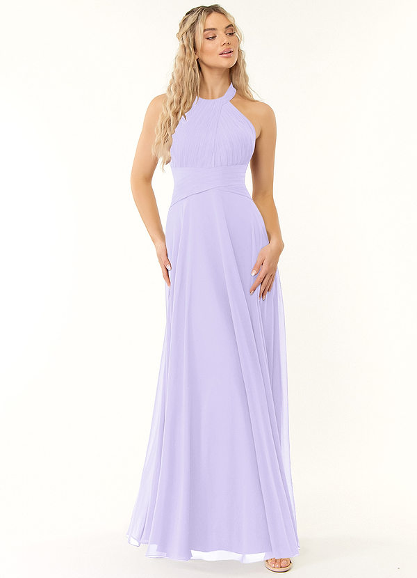 Azazie Monroe Bridesmaid Dresses A-Line Pleated Chiffon Floor-Length Dress image1