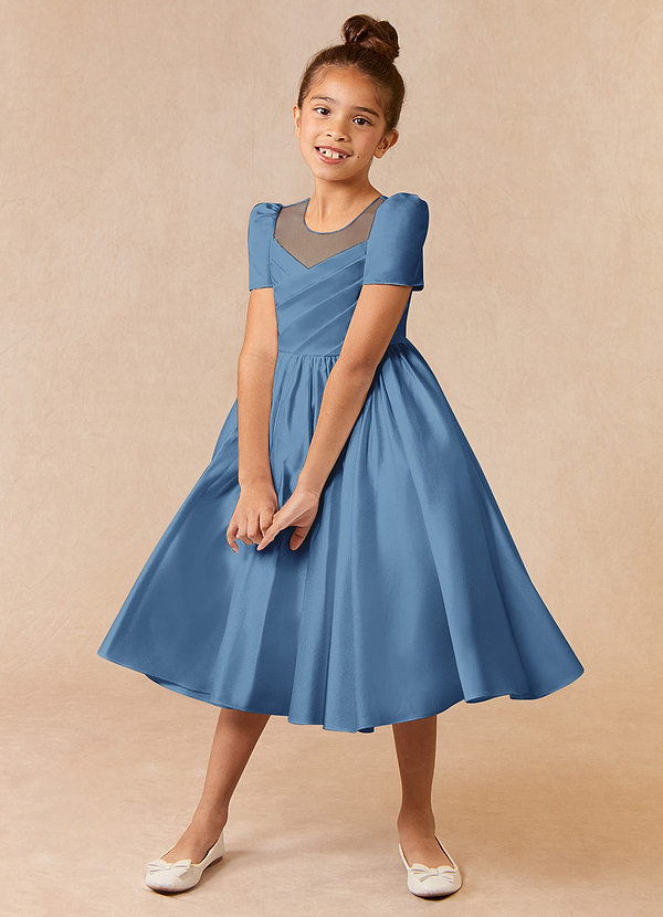 Girls Grand Blue Flowers Mini Pleat Skort by Azarhia main image 1