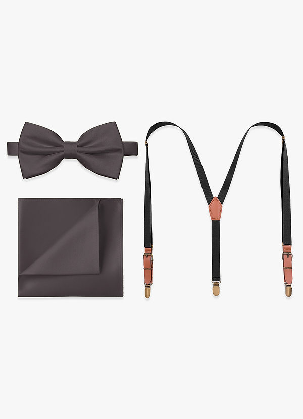 front Matching Bow Tie & Pocket Square & Suspenders Set