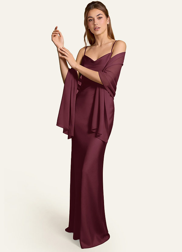 front Azazie Matching Color Aleena Chiffon Shawl