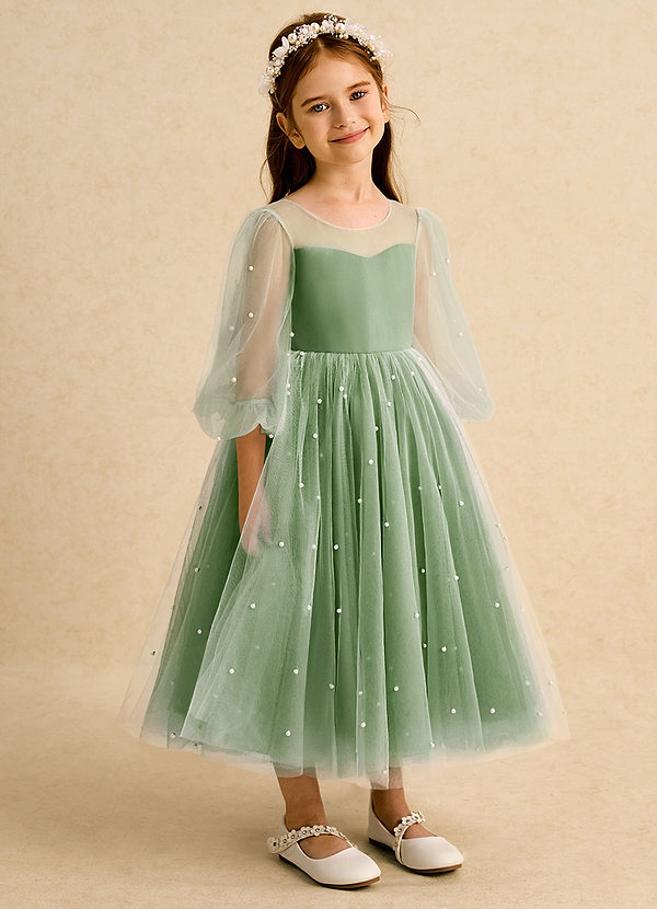 Azazie Trudy Klänningar för brudeflicka Klä Balklänning i Tyll Älskling Halsringning image1