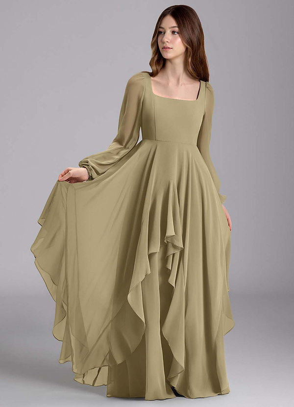 Azazie Clara Junior Klänning av A-Line i Chiffong Blouson image1