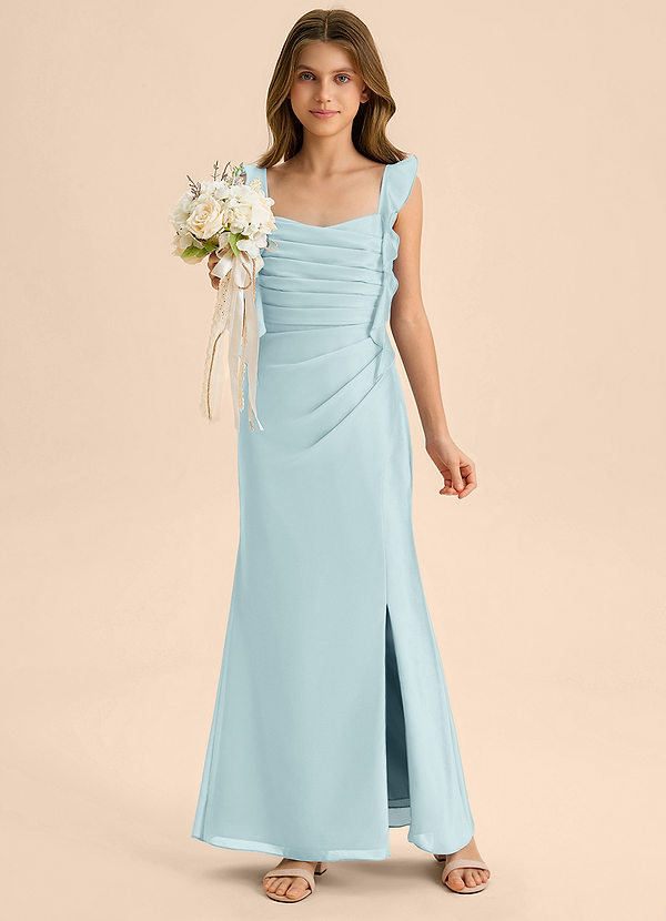 Azazie Jessamine Junior Sea Glass Mermaid Sweetheart Neckline Chiffon Dress image1