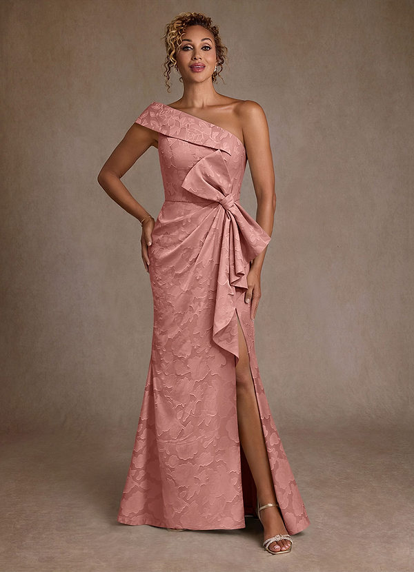 Azazie Hampton Mother of the Brides Dresses Rosette Mermaid One Shoulder Floral Burnout Dress image1