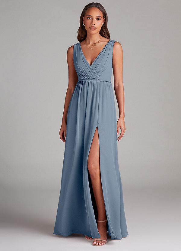 Azazie Tanicia Bridesmaid Dresses Twilight A-Line Pleated Chiffon Dress image1