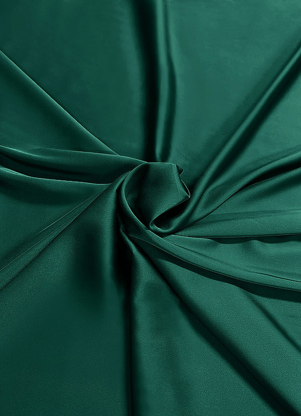 front Azazie Emerald Stretch Satin Fabric By the Yard