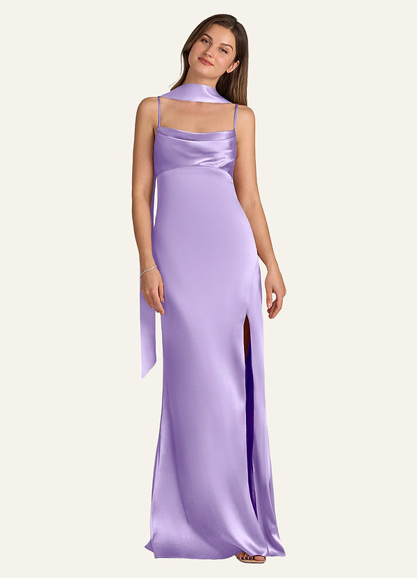 front Azazie Bijpassende kleur matte satijnen sjaal