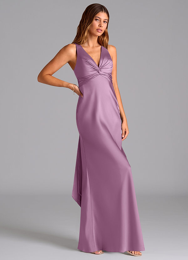 Azazie Hati Brudtärneklänningar Klä av Sjöjungfru i Stretch Satin Blåregn image1