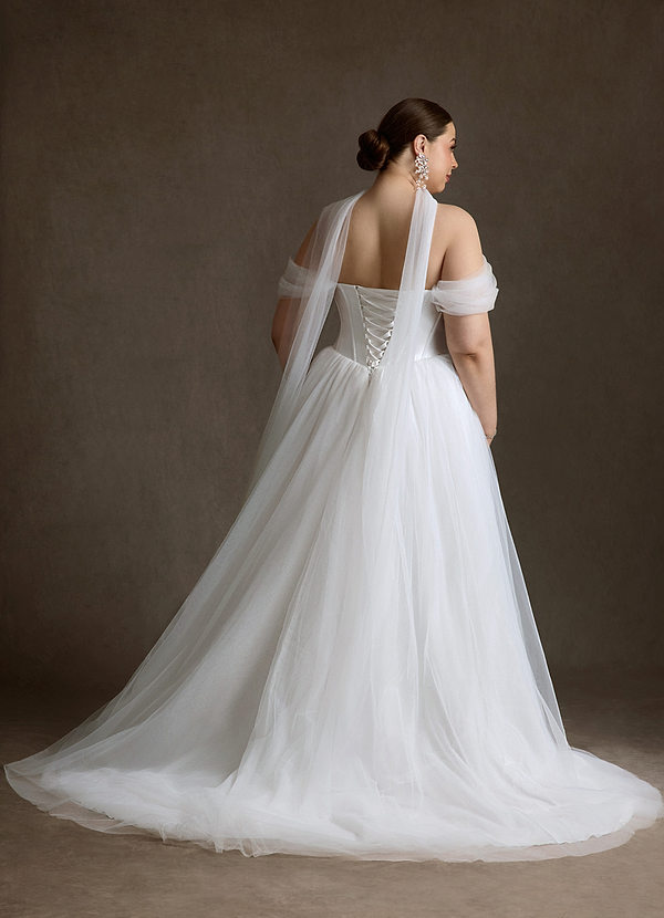 Azazie Adalyn Wedding Dresses Diamond White Ball-Gown Tulle Dress image1