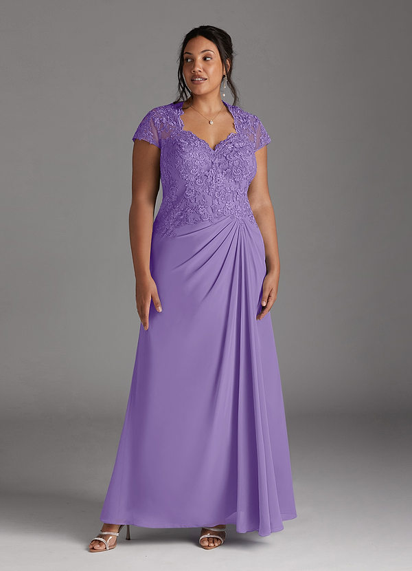 Azazie Junie Mother of the Brides Dresses Tahiti A-Line Lace Chiffon Dress image1