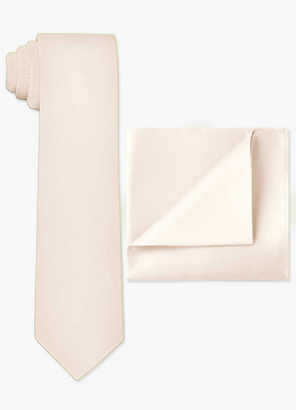 front Matte Satin Wide Tie and Pocket Square Set