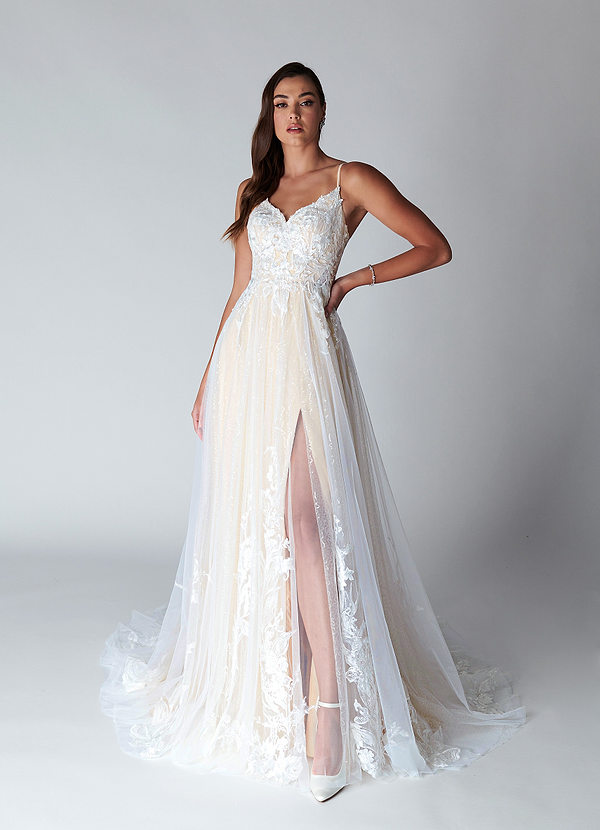 front Azazie Avalene Wedding Dress
