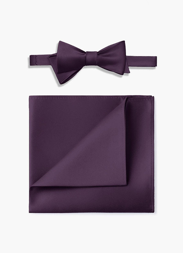 front Matte Satin Self-tie Bow Tie & Pocket Square Set