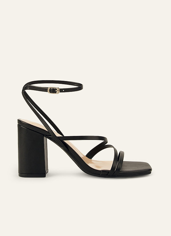 front Ankle Strap Block Heel Sandals