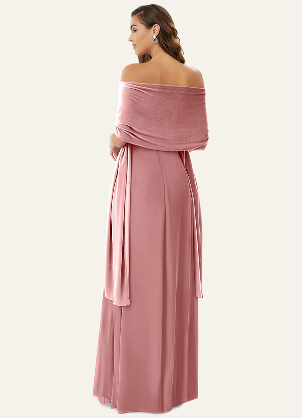 front Matching Color Velvet Shawl