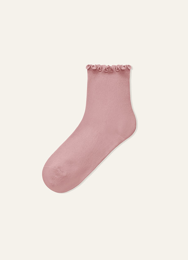 front Matching Color Ruffle Edge Soft Women's Socks