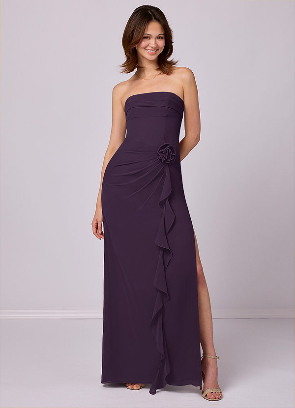 Barbie ♥ Azazie Bridesmaid Dresses Plum Sheath Strapless Chiffon Convertible Dress image1