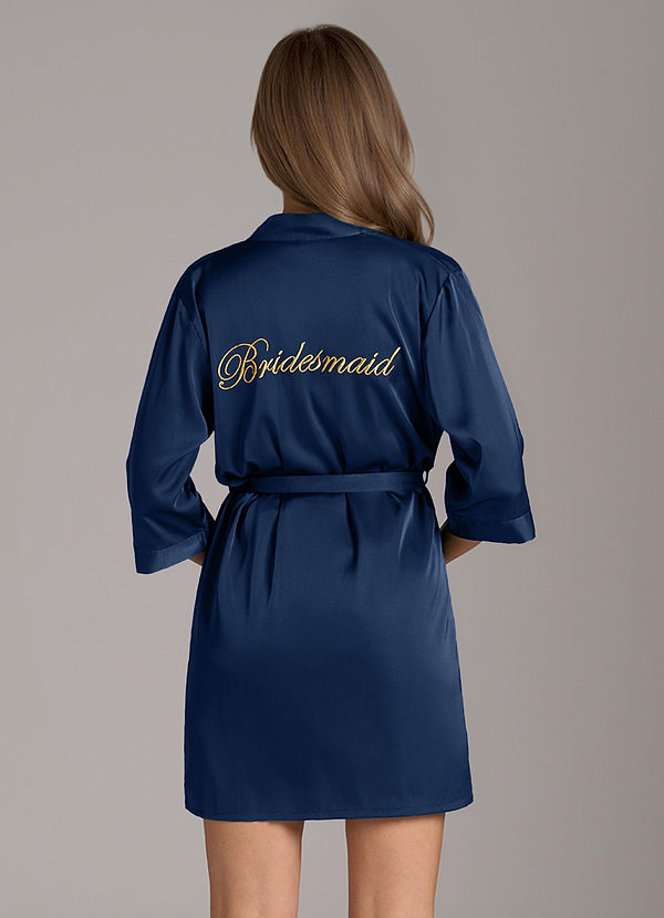front Bridal & Bridesmaid Satin Embroidered Robe