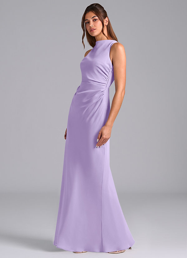 Azazie Evadne Bridesmaid Dresses Lilac A-Line Pleated Chiffon Dress image1