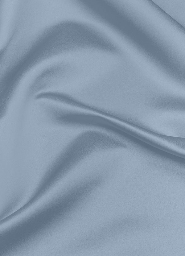 front Azazie Dusty Blue Matte Satin Fabric By the Yard