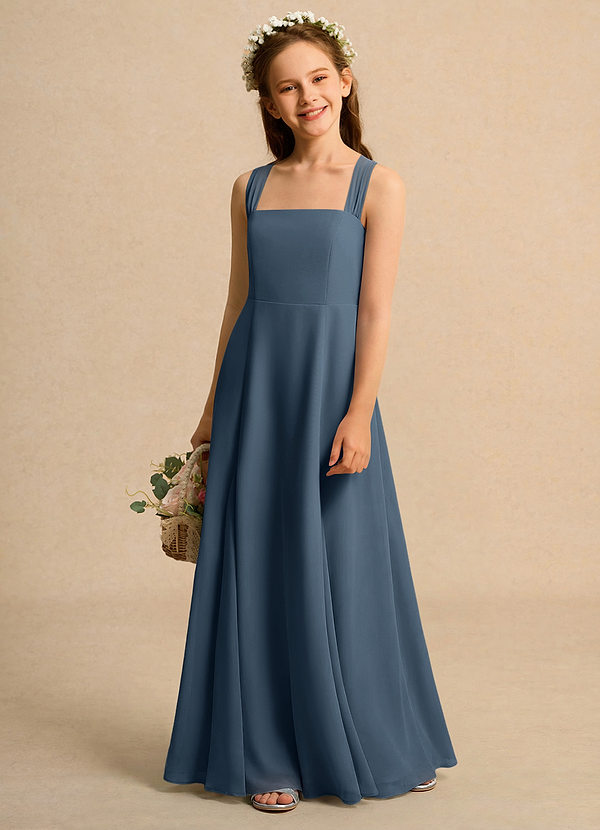 Azazie Tater Junior Formal Klänningar för brudeflicka Klä A-Line i Chiffong Plisserad image1