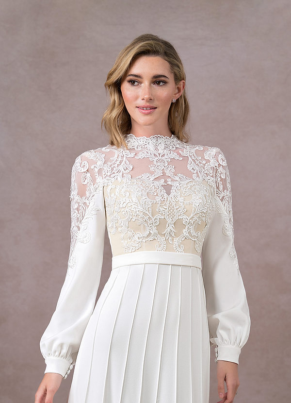 Azazie Elsa  Wedding Dresses A-Line Sequins Lace Floor-Length Dress image1