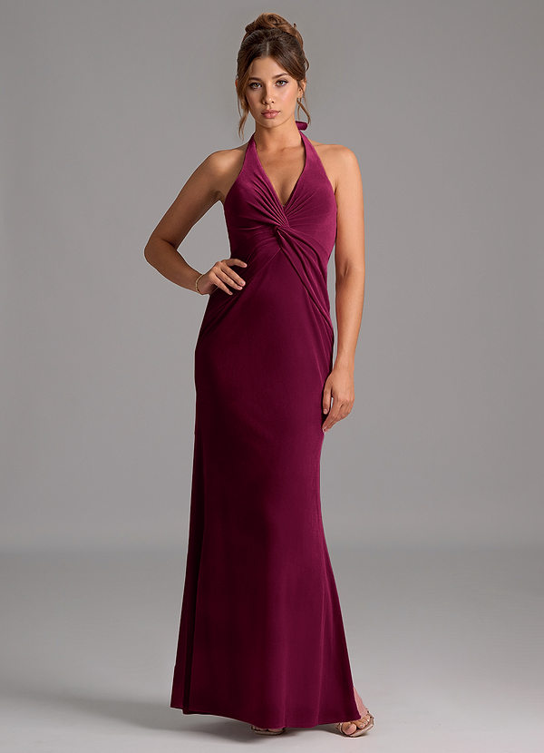 Azazie Valerie Robes Demoiselle d'honneur Robe Sirène en velours Cabernet image1