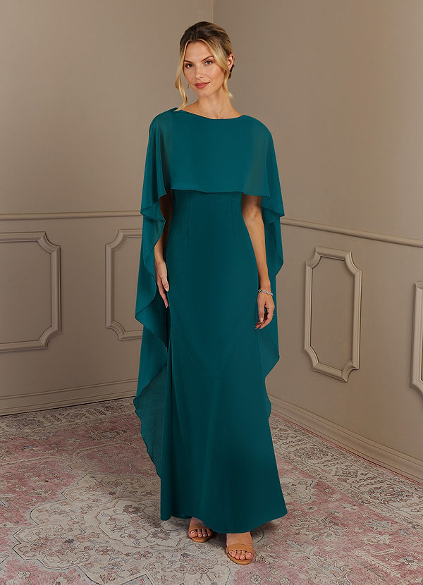 Azazie Dion Klänningar för brudens mor Klänning Tubklänning i Stretch crepe Scoop Påfågelblå image1