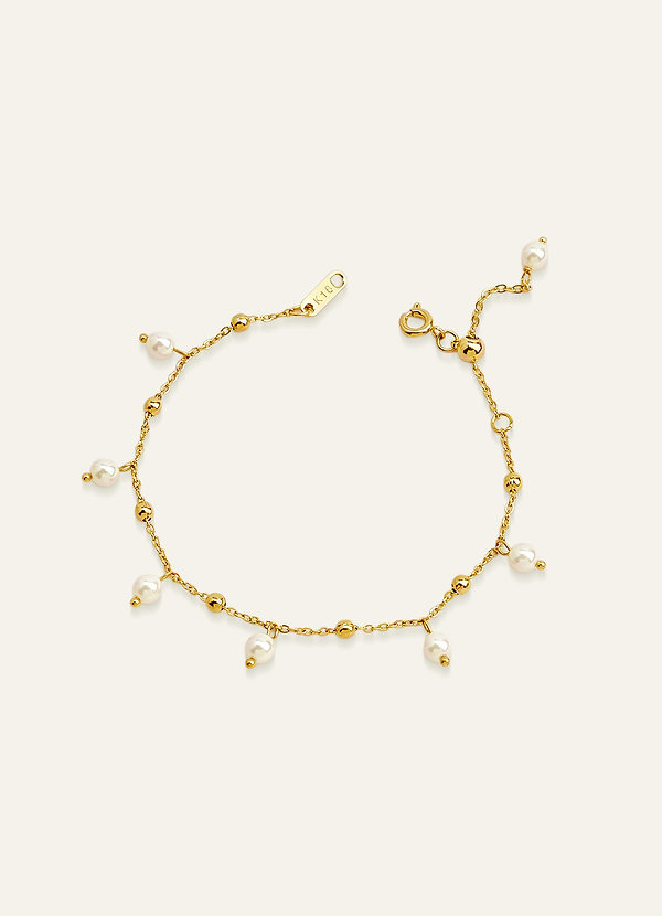 front Pearl Bead Chain Bracelet