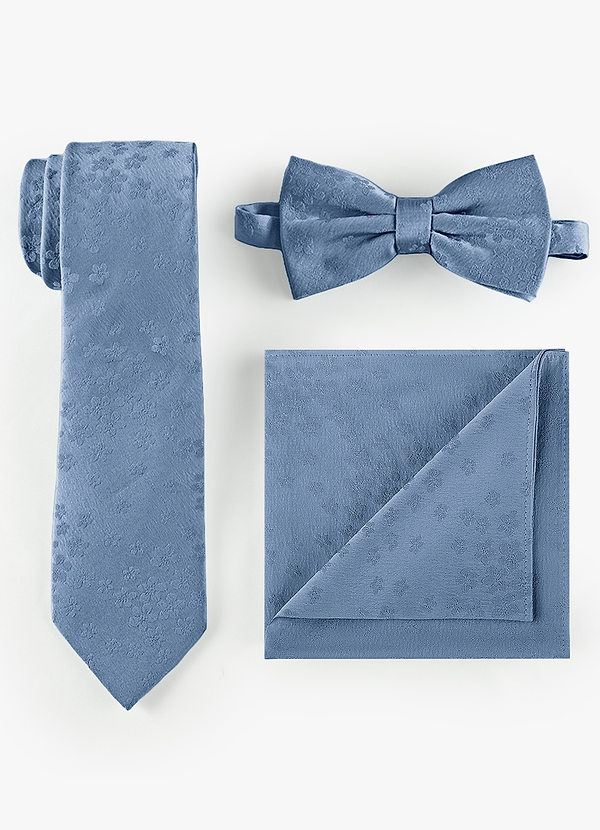 front Jacquard Skinny Tie & Bow Tie & Pocket Square Set