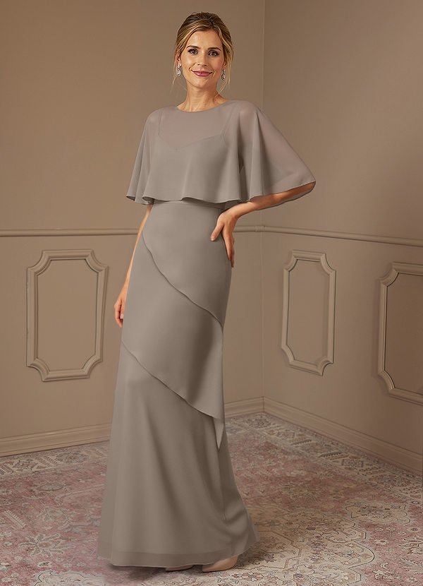 Azazie Bowie Abiti da Mamma Sposa Abito A-Line in Chiffon Taupe image1