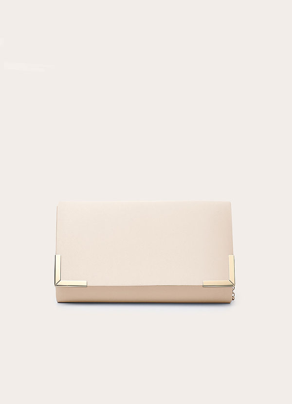 front Matching Color Matte Satin Envelope Clutch Bag