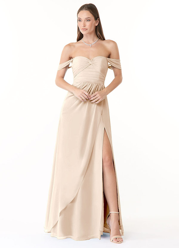 Azazie Millie Bridesmaid Dresses A-Line Sweetheart Neckline Chiffon Floor-Length Dress image1