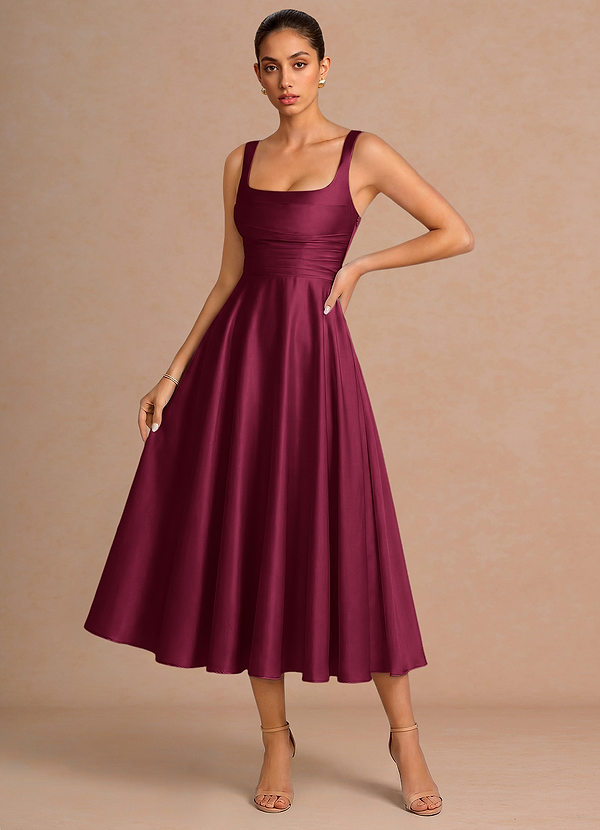 Midi jurk Azaria Merlot image1