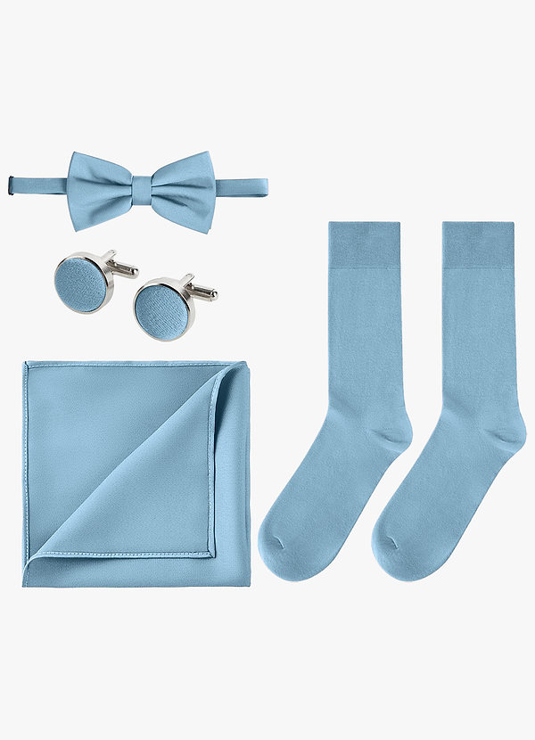 front Matching Color 4-Piece Stretch Satin Bow Tie Set