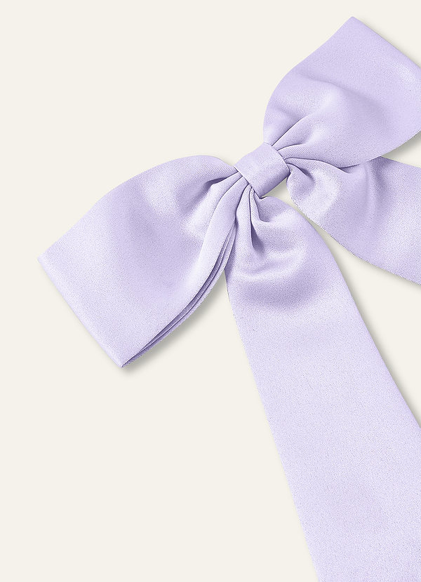 front Ensemble de 2 pinces à cheveux en satin avec nœud assorti