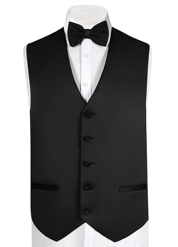 front Ensemble gilet et nœud papillon en satin mat