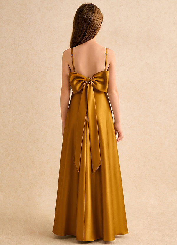 Azazie Joella Girls Formal Klänningar för brudeflicka Klä A-Line i Stretch Satin Plisserad image1