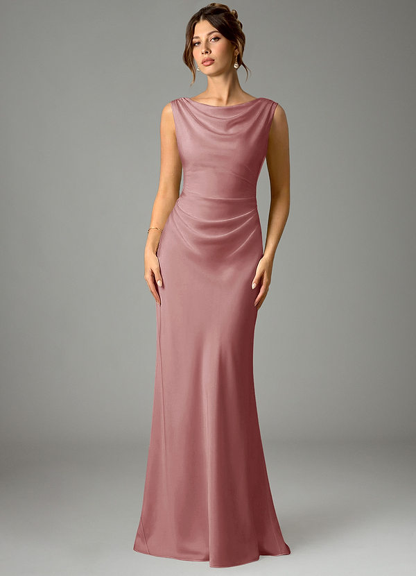 Kieryn Bridesmaid Dresses Dusty Rose Mermaid Pleated Stretch Satin Dress image1
