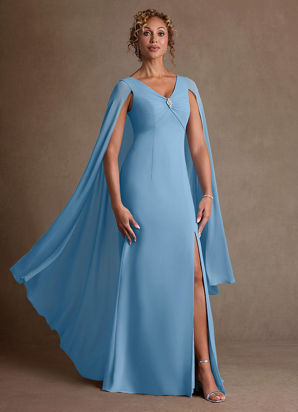 Azazie Boudica Suknie dla Matki Panny Młodej Linia A Pofałdowany Szyfon Długość podłogi Sukienka image1