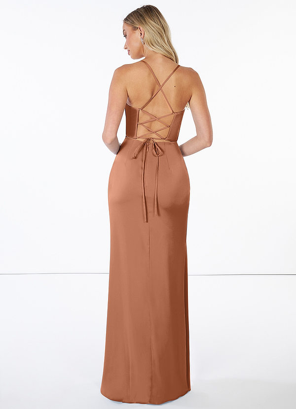 back Azazie Brookelle Stretch Satin Dress
